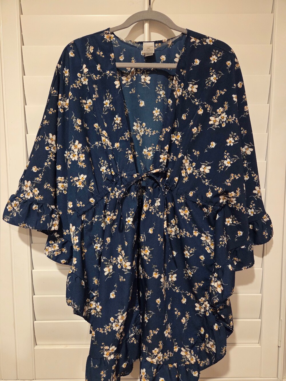 Blue Floral Kimono/Cover Up